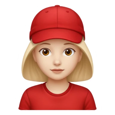 red tennis hat and red tshirt girl sticker