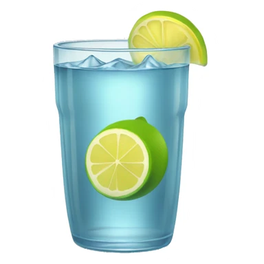 Vaso PEQUEÑO CON agua, hielo Y RODAJA DE LIMÓN sticker