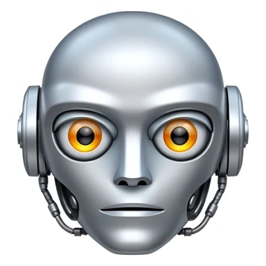 robot face representing artificial intelligence sticker