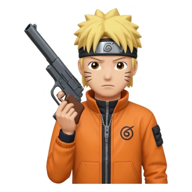 Naruto with gun sticker
