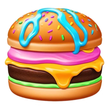 Melted neon  ice cream burger slice sticker