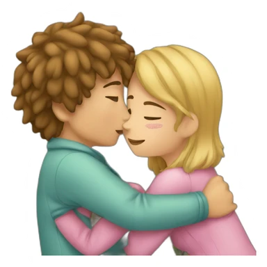 Boy huging a girl and kiss her sticker
