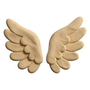 a pair of wings claymation style sticker