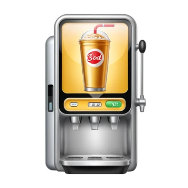 Digital soda dispenser in a fast food restaurant background  sticker