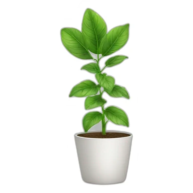 plant in white pot sticker