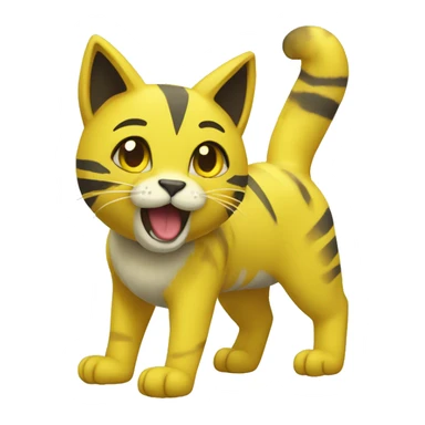Yellow lombax-Zeraora-cat sticker