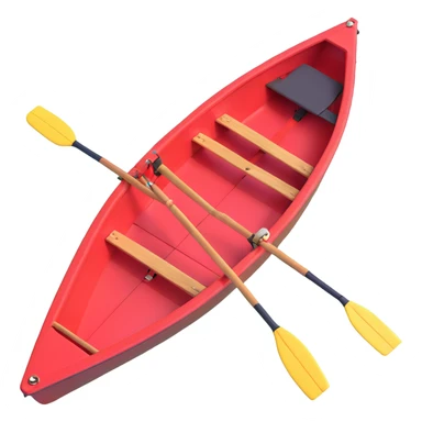 red single-person Olympic rowing boat, top view sticker