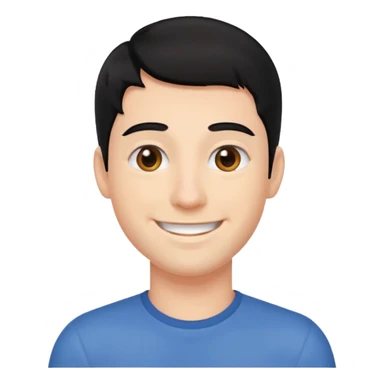 brother black hair sticker