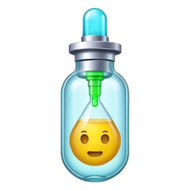 Clash of Clans aesthetic: Cinematic Playful Sci-fi Health injection Emoji, rendered in a 3D vector-style similar to standard emojis with minimal shading and bold, simplified shapes. A compact, futuristic vial with a glowing neon liquid and sleek contours, softly glowing with a healing cosmic charm. Simplified yet unmistakably iconic, highly detailed and consistent, glowing with a soft radiant glow and high shine. Stylized with a touch of futuristic alchemy and a soft glowing outline, capturing the essence of a vital energy elixir with a playful, interstellar spirit! sticker