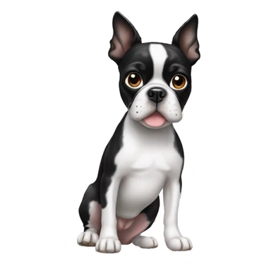 Black and white Boston terrier dog sticker