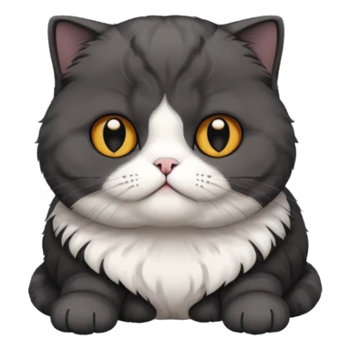 black scottish fold cat with white on the chest sticker