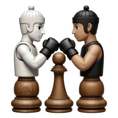 Chess pieces boxing, holding guard and jabbing sticker