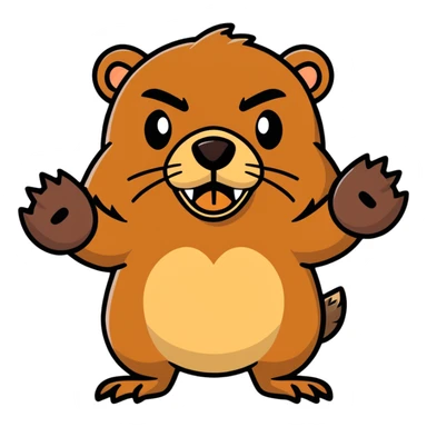 angry beaver sticker