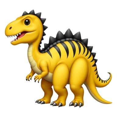 Dinosaurio amarillo con rayas negras sticker