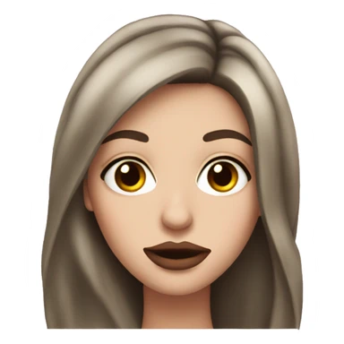 Brunette white girl with big lips and lashes sticker