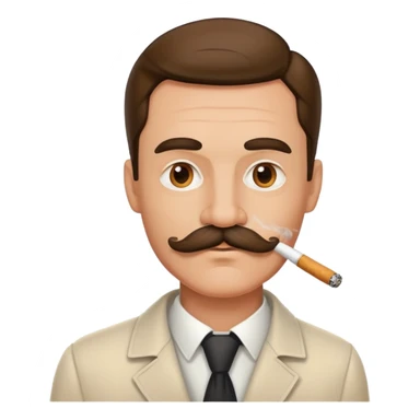 Man mustache cigarette sticker