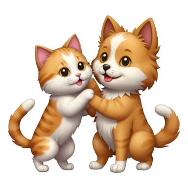 Cat with dog  sticker