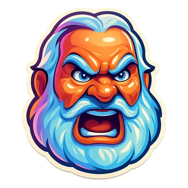 A face displaying an anger emotion. sticker