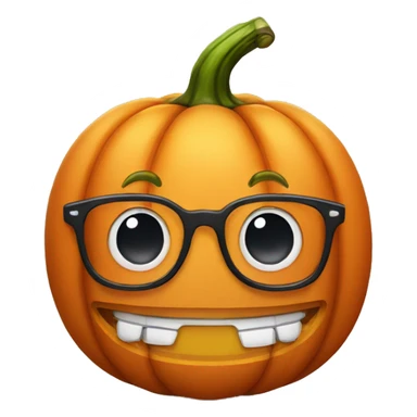 Pumpkin wearing a glasses with braces (girl) sticker