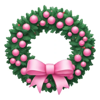 Pink Christmas wreath sticker