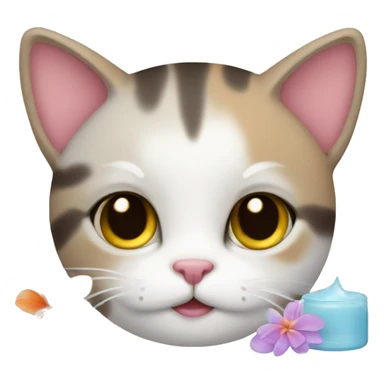 Cute cat with spa items sticker