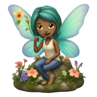 fairy in fairy garden sticker