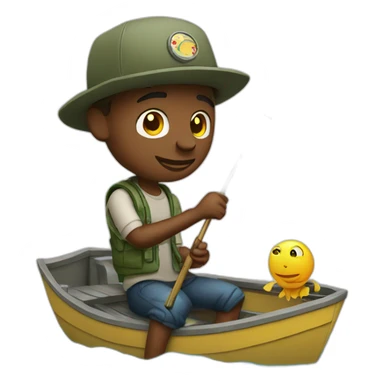 Cool guy fishing sticker