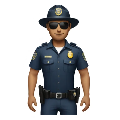 policia con mate y termo sticker