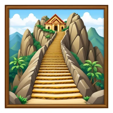 Guatapé Rock Landmark Emoji – Depicting the monolithic rock with its zigzagging staircase. sticker