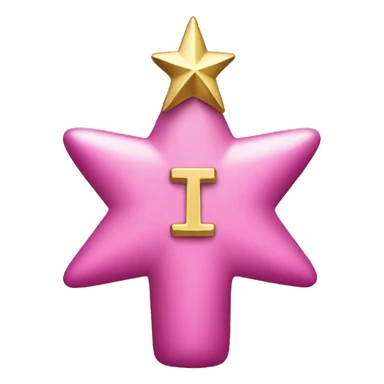 pink christmas tree with gold ornaments and one cross ornament  and a star sticker