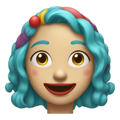 Woman with happy clown face Shrugging sticker