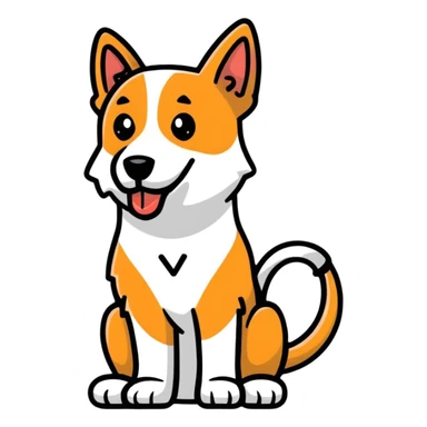 Dog with a joint sticker