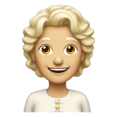 old lady, blonde hair smiling sticker