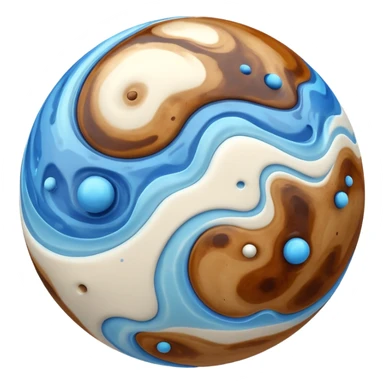 sphere globe planet, surface covered with white gas and stream sticker