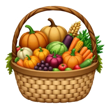Basket for thanksgiving food sticker