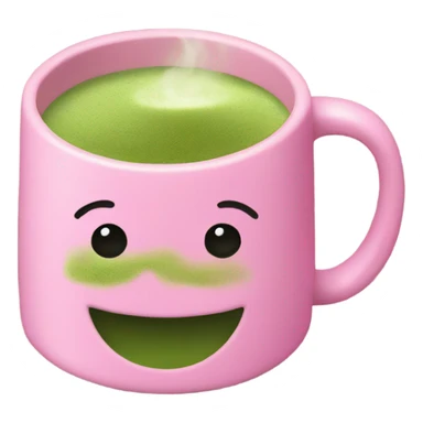 Matcha in a pink mug  sticker