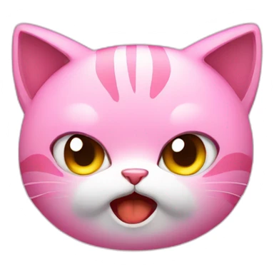 Angry pink cat cute  sticker