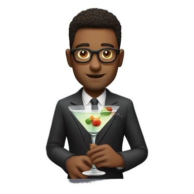 Gay guy holding a martini with big glasses and likes roaches sticker