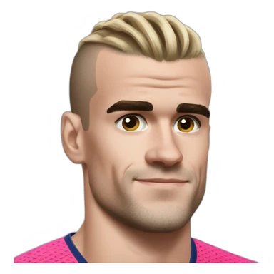 Antoine Griezmann Shaved hair pink sticker