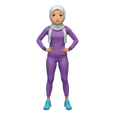 High resolution full body of a girl wearing a hijab and is a fitness trainer sticker