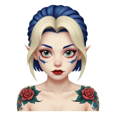 monster woman with tattoos sticker