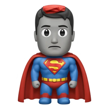 a moai emoji with a superman cape with the original face 🗿 sticker