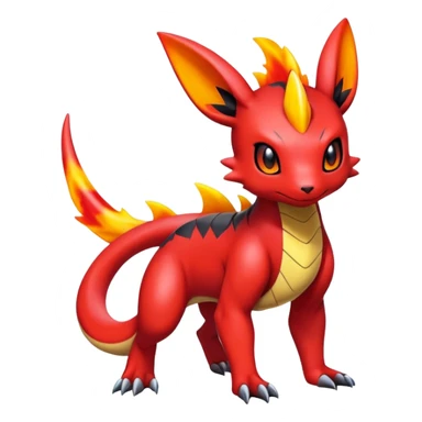 Cute Shiny Guilmon-Quilava-Salandit-Umbreon-Fakémon-hybrid-creature (full body)  sticker