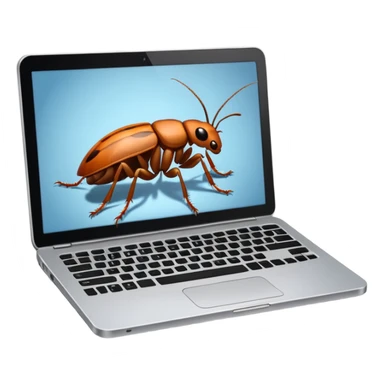 an open laptop with cockroaches crawling on it sticker