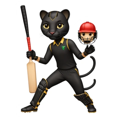 Panther in cricket sticker