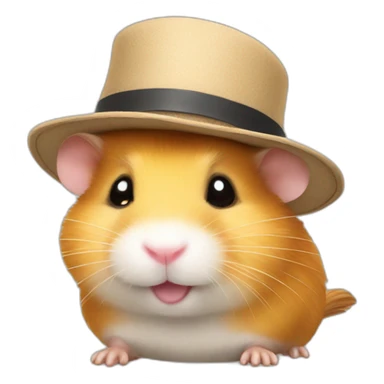 a hamster with a hat sticker
