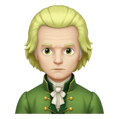 Maximilien Robespierre in a green and yellow gown sticker
