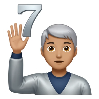 Make a person holding up a 67 sticker