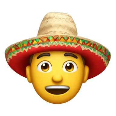 guy in mexican hat that is red and embarrassed  sticker