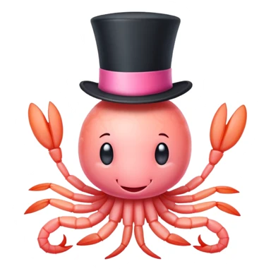Shrimp with a top hat sticker